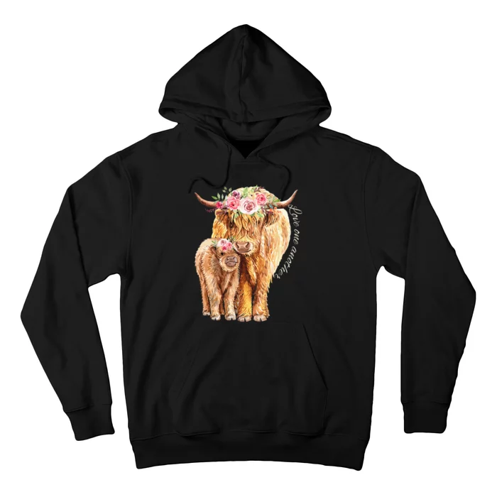 Highland Cattle Lover Cow Calf Farm Love One Another Cute Hoodie