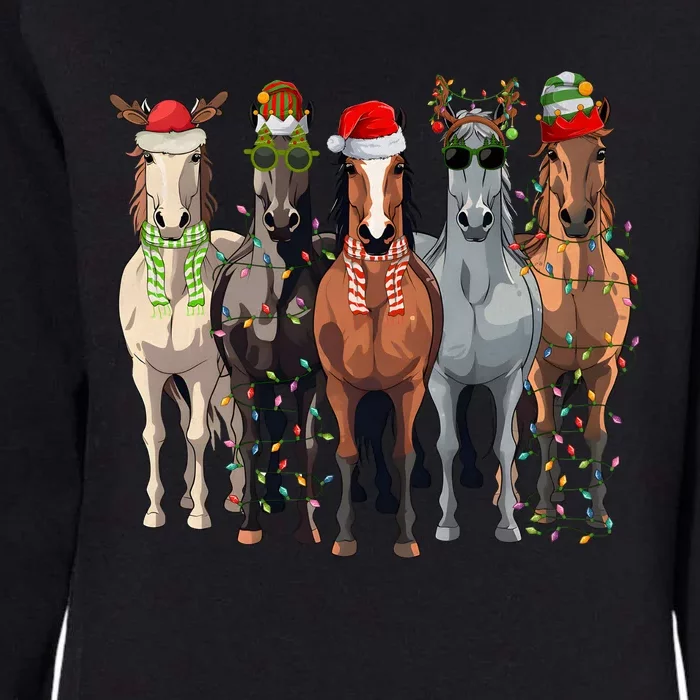 Horse Christmas Lights Holiday Season Xmas Womens California Wash Sweatshirt