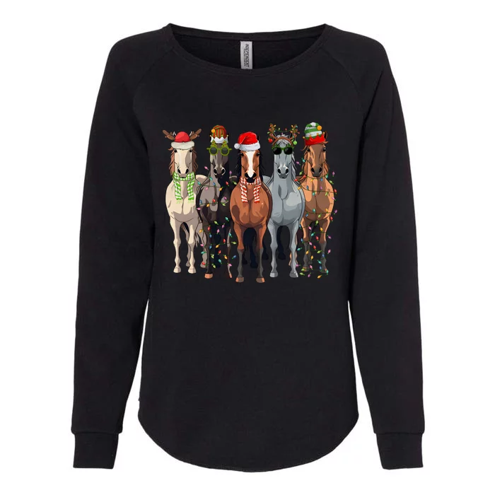 Horse Christmas Lights Holiday Season Xmas Womens California Wash Sweatshirt