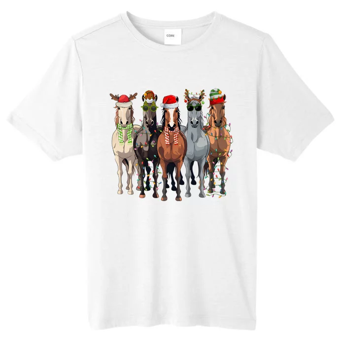 Horse Christmas Lights Holiday Season Xmas ChromaSoft Performance T-Shirt