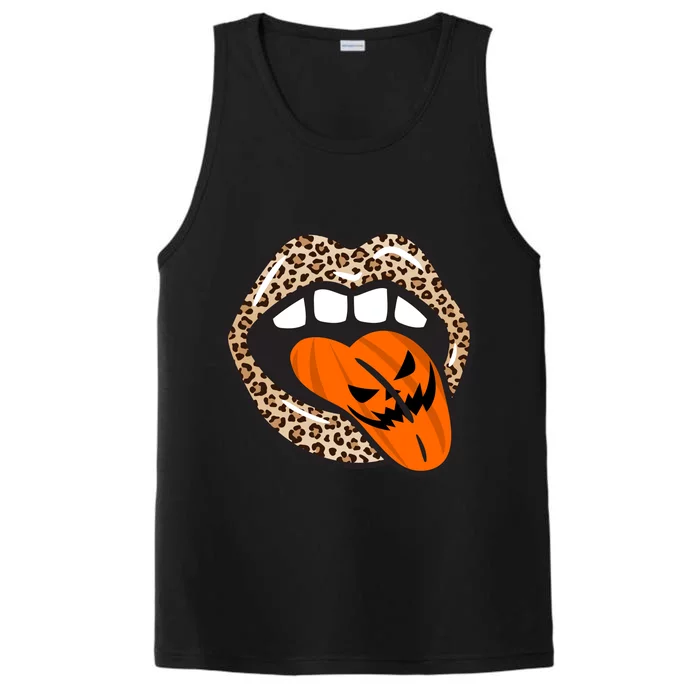 Halloween Cheetah Lips Pumpkin Performance Tank