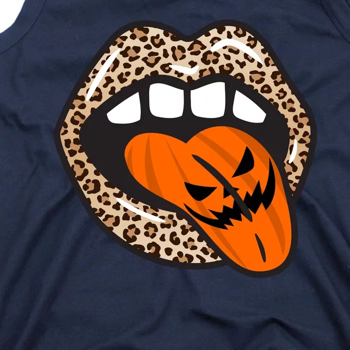 Halloween Cheetah Lips Pumpkin Tank Top