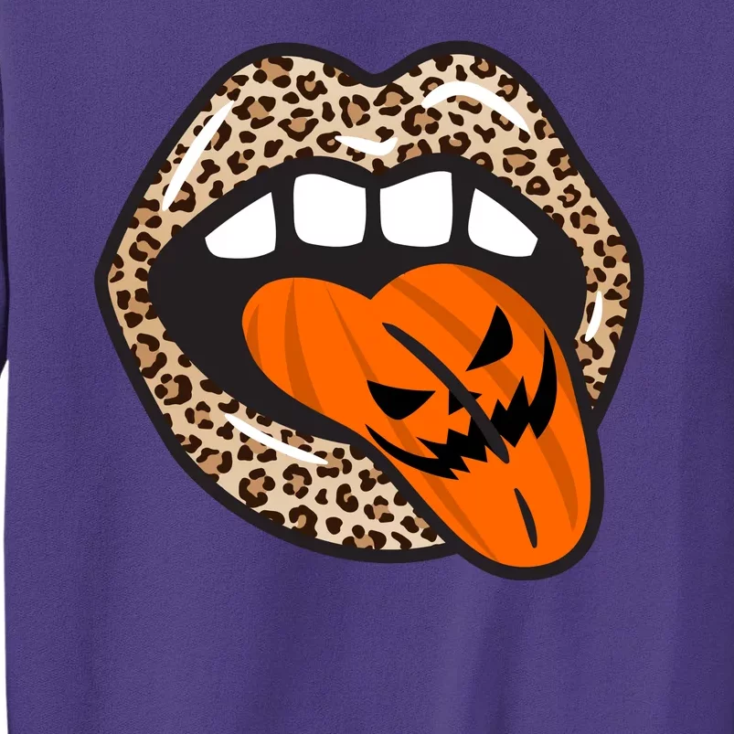 Halloween Cheetah Lips Pumpkin Sweatshirt