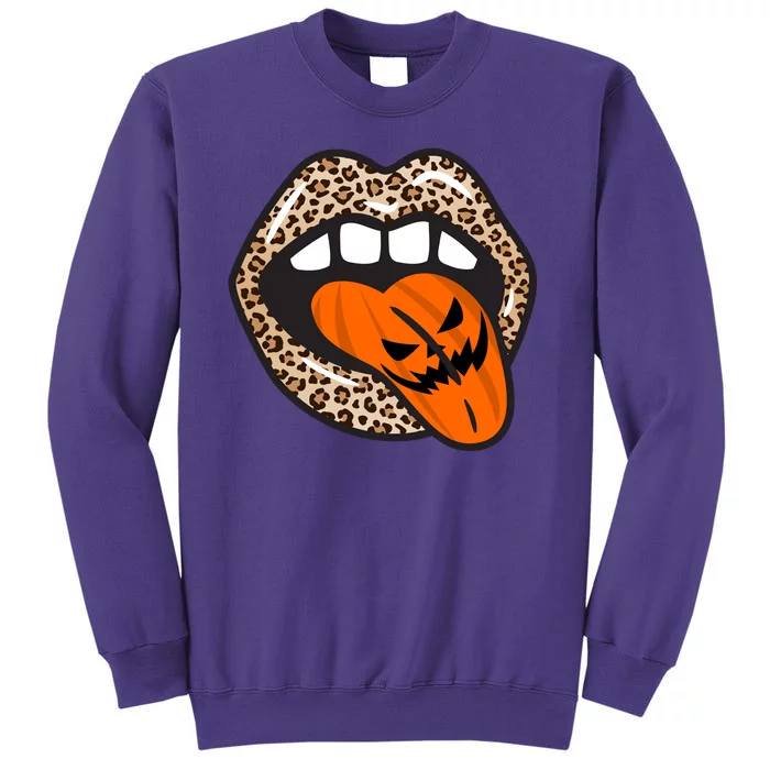 Halloween Cheetah Lips Pumpkin Sweatshirt