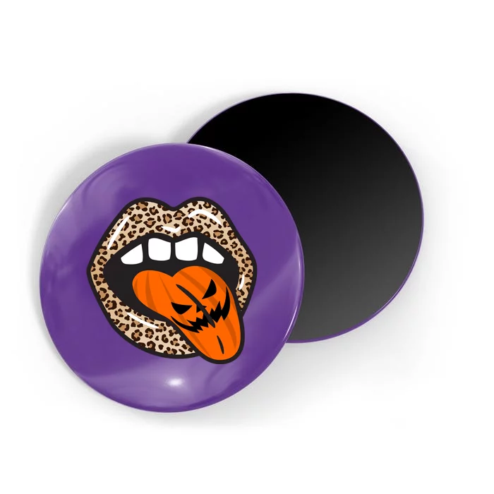 Halloween Cheetah Lips Pumpkin Magnet