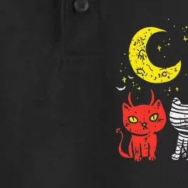 Halloween Cat Lover Gift Adorable Kitten Mummy Pumpkin Devil Dry Zone Grid Performance Polo