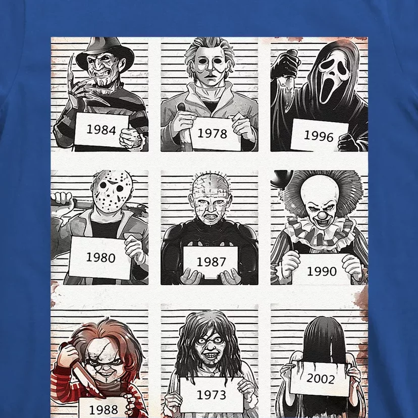 Halloween Creepy Legends Killer Mugshots Horror Fan Gifts T-Shirt