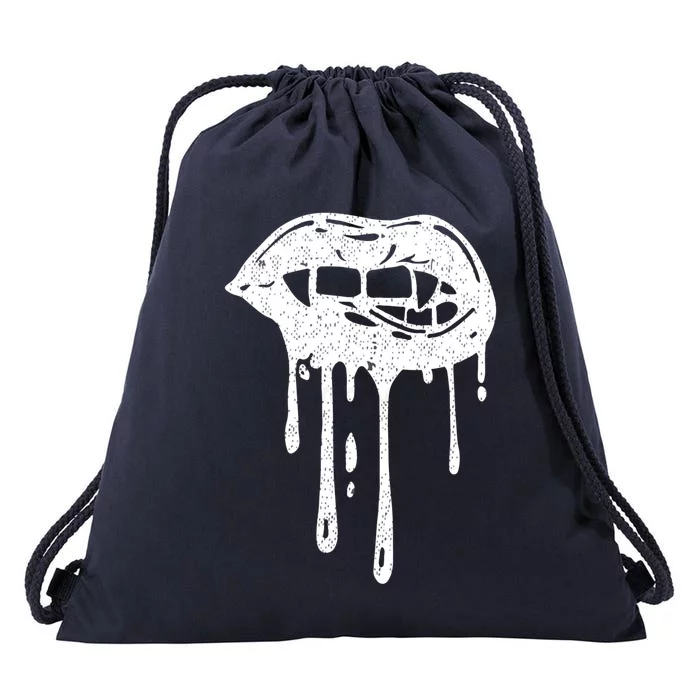 Halloween Cute Lady Vampire Fangs Teeth Female Lips Bloody Gift Drawstring Bag