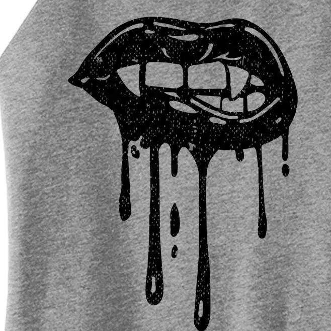 Halloween Cute Lady Vampire Fangs Teeth Female Lips Bloody Gift Women’s Perfect Tri Rocker Tank