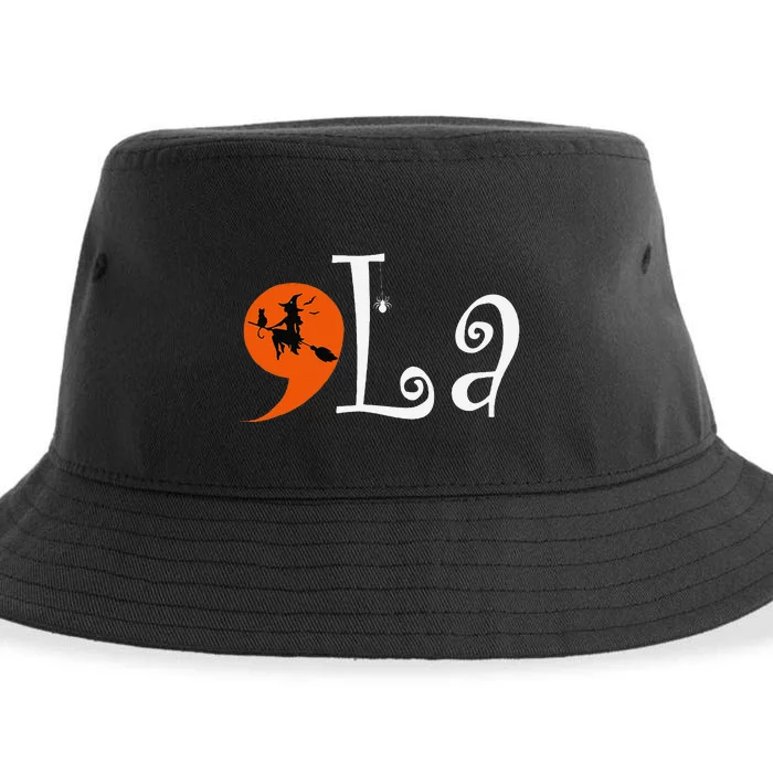 Halloween Comma + La Kamalaharris 2024 Presidential Sustainable Bucket Hat