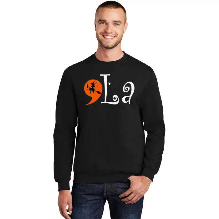 Halloween Comma + La Kamalaharris 2024 Presidential Tall Sweatshirt