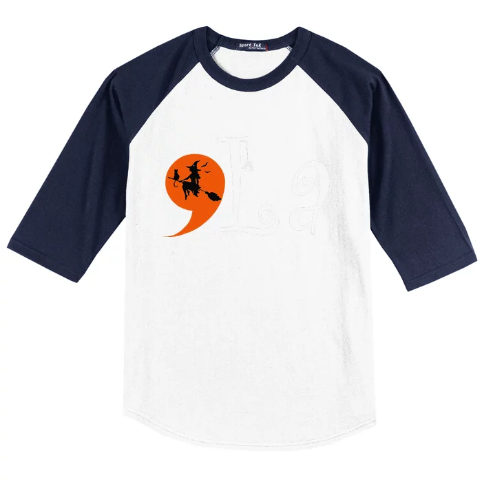 Halloween Comma + La Kamalaharris 2024 Presidential Baseball Sleeve Shirt