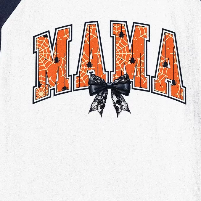 Halloween Coquette Mama Black Bow Gift For Halloween Baseball Sleeve Shirt