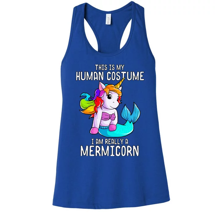 Halloween Costume Mermaid Unicorn Mermicorn Costume Women's Racerback Tank