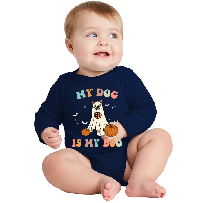 Halloween Charm: My Dog Is My Boo Gift Baby Long Sleeve Bodysuit