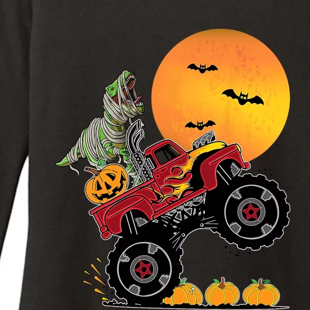 Halloween Costume Monster Truck Dinosaur T Rex Gift Womens CVC Long Sleeve Shirt