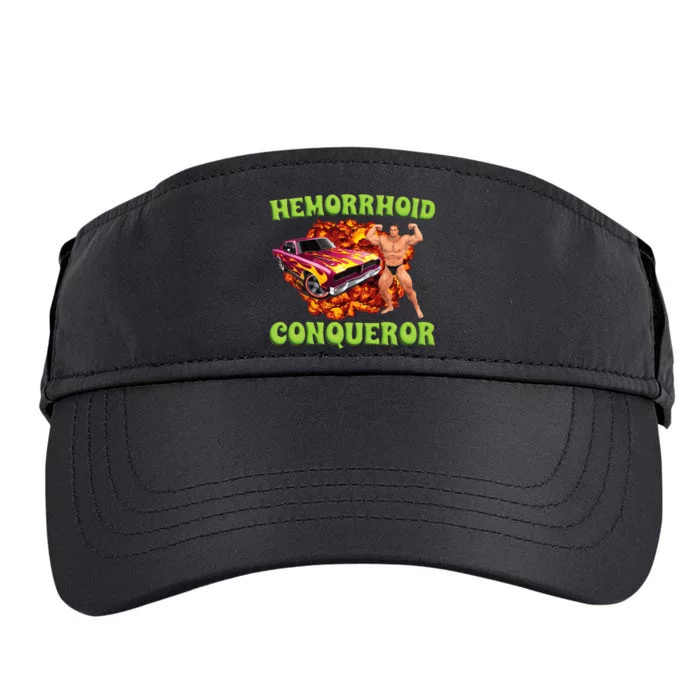 Hemorrhoid Conqueror Meme Weird Offensive Cringe Joke Adult Drive Performance Visor