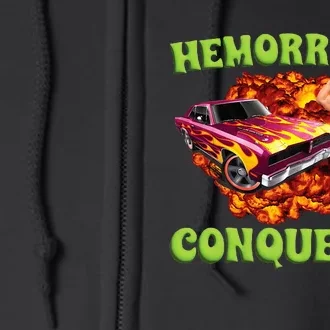 Hemorrhoid Conqueror Meme Weird Offensive Cringe Joke Full Zip Hoodie