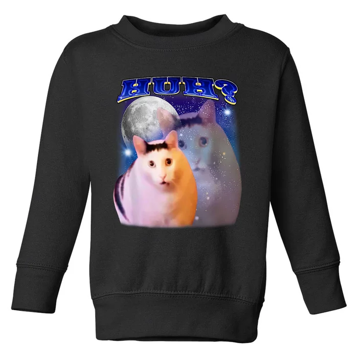 Huh Cat Meme Toddler Sweatshirt