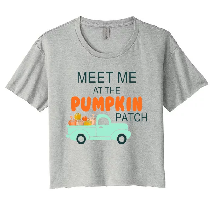 Halloween Costume Meet Me At The Pumpkin Patch Cool Gift Women's Crop Top Tee