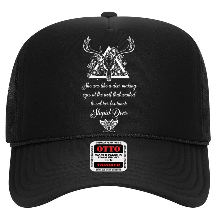 Heartless Chrimson Moth Booktok High Crown Mesh Trucker Hat