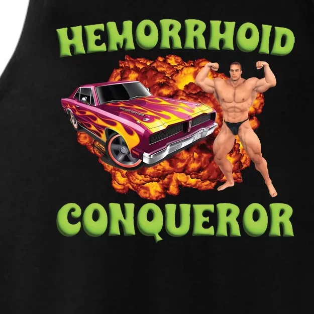 Hemorrhoid Conqueror Meme Ladies Tri-Blend Wicking Tank