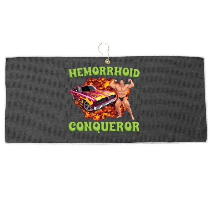 Hemorrhoid Conqueror Meme Large Microfiber Waffle Golf Towel