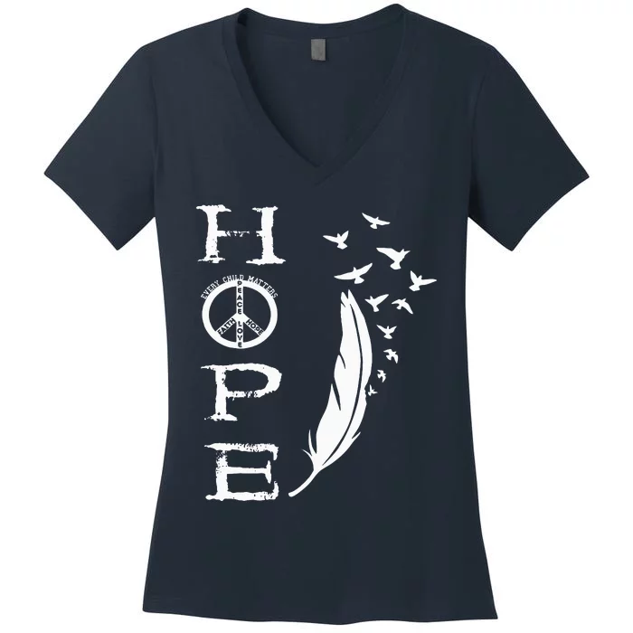 Hope Childs Matter Canada Residential Schools Orange Day Women's V-Neck T-Shirt