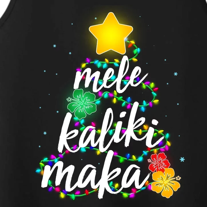 Hawaiian Christmas Mele Kaliki Maka Hibiscus Tree Performance Tank