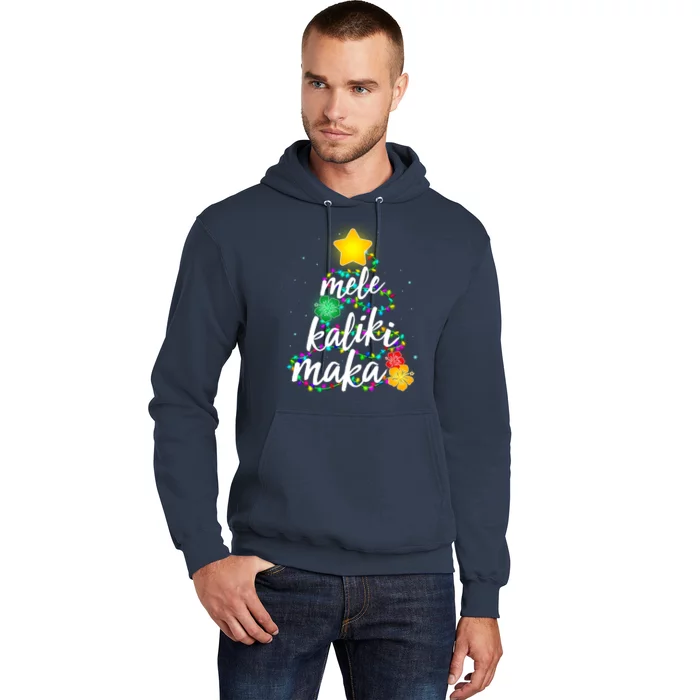 Hawaiian Christmas Mele Kaliki Maka Hibiscus Tree Hoodie