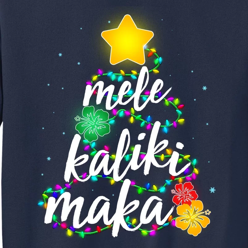 Hawaiian Christmas Mele Kaliki Maka Hibiscus Tree Sweatshirt