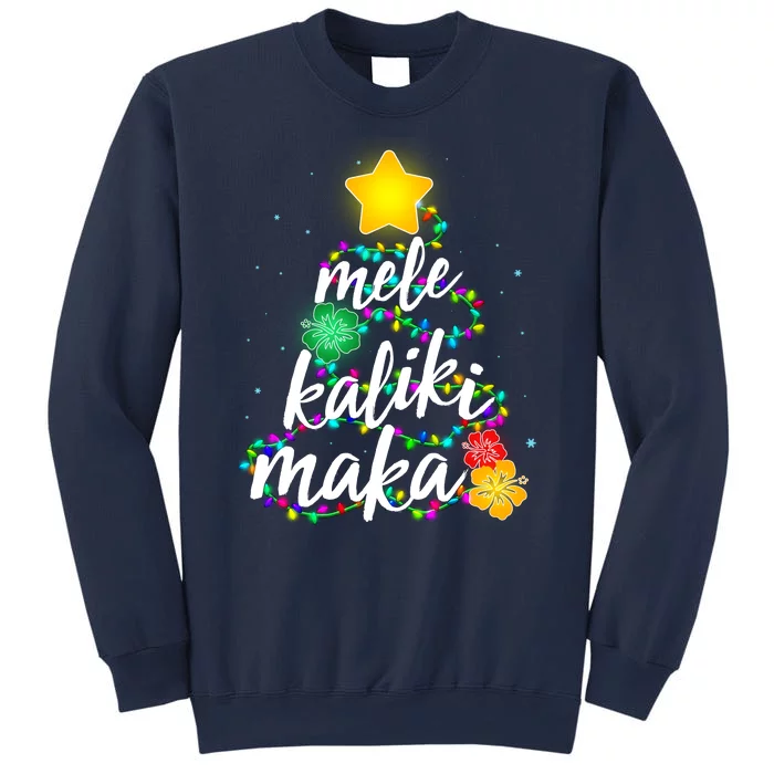 Hawaiian Christmas Mele Kaliki Maka Hibiscus Tree Sweatshirt