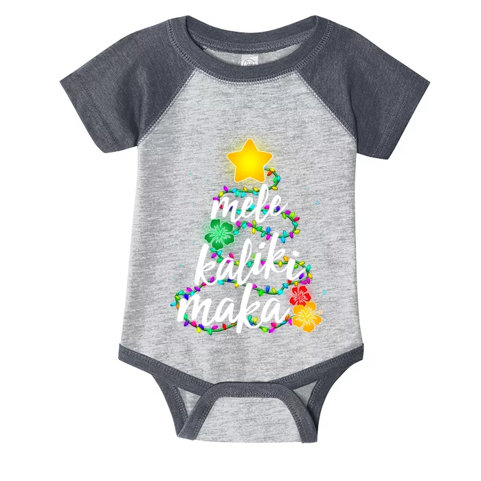 Hawaiian Christmas Mele Kaliki Maka Hibiscus Tree Infant Baby Jersey Bodysuit