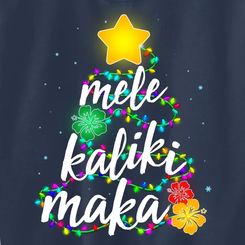 Hawaiian Christmas Mele Kaliki Maka Hibiscus Tree Kids Sweatshirt