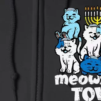 Hanukkah Cats Meowzel Tov Chanukah Jewish Full Zip Hoodie