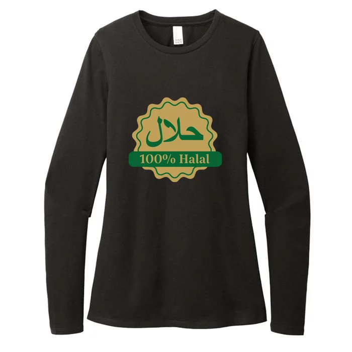 Halal Certified Muslim Logo Womens CVC Long Sleeve Shirt