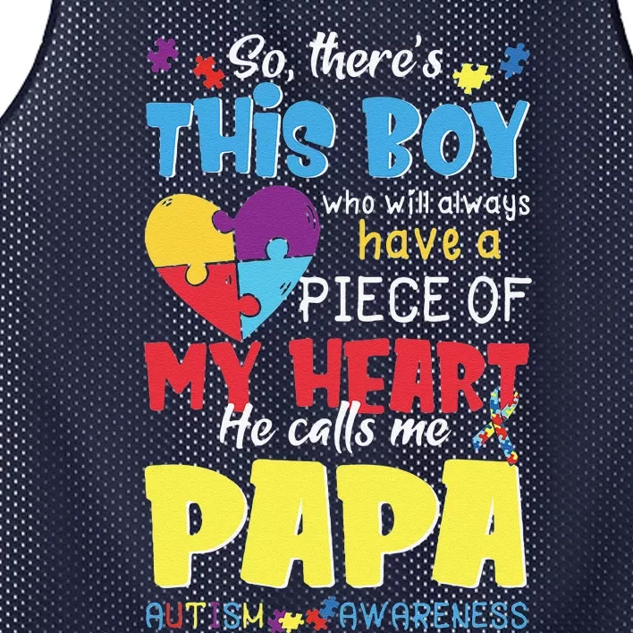 He Calls Me Papa Autism Awareness Mesh Reversible Basketball Jersey Tank