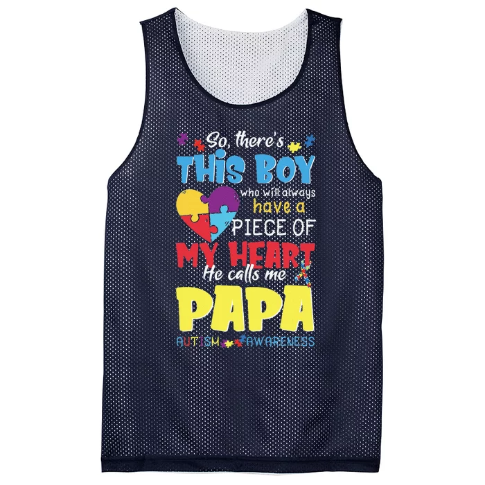 He Calls Me Papa Autism Awareness Mesh Reversible Basketball Jersey Tank