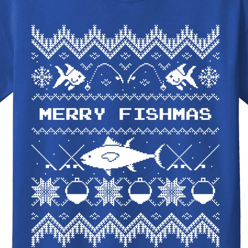 Happy Christmas Merry Fishmas Fishing Gift Idea Cool Gift Kids T-Shirt