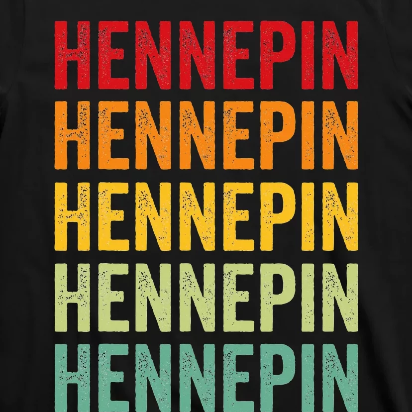 Hennepin County Minnesota Rainbow Text Design T-Shirt