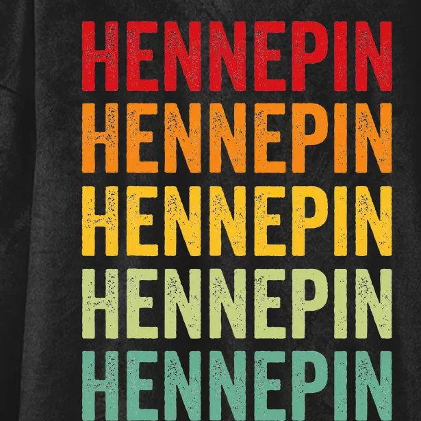 Hennepin County Minnesota Rainbow Text Design Hooded Wearable Blanket