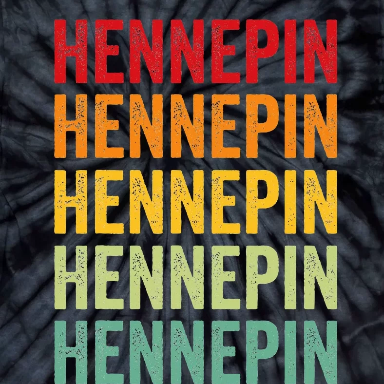 Hennepin County Minnesota Rainbow Text Design Tie-Dye T-Shirt