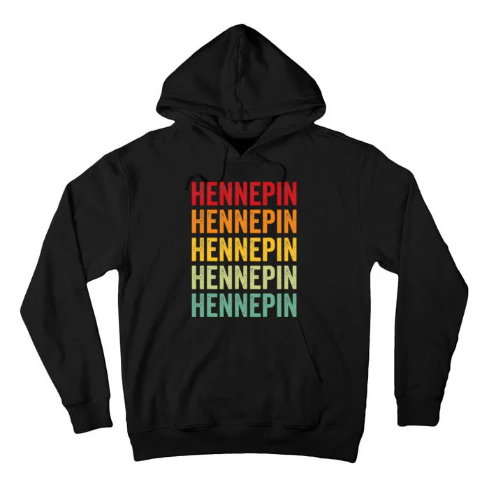 Hennepin County Minnesota Rainbow Text Design Tall Hoodie