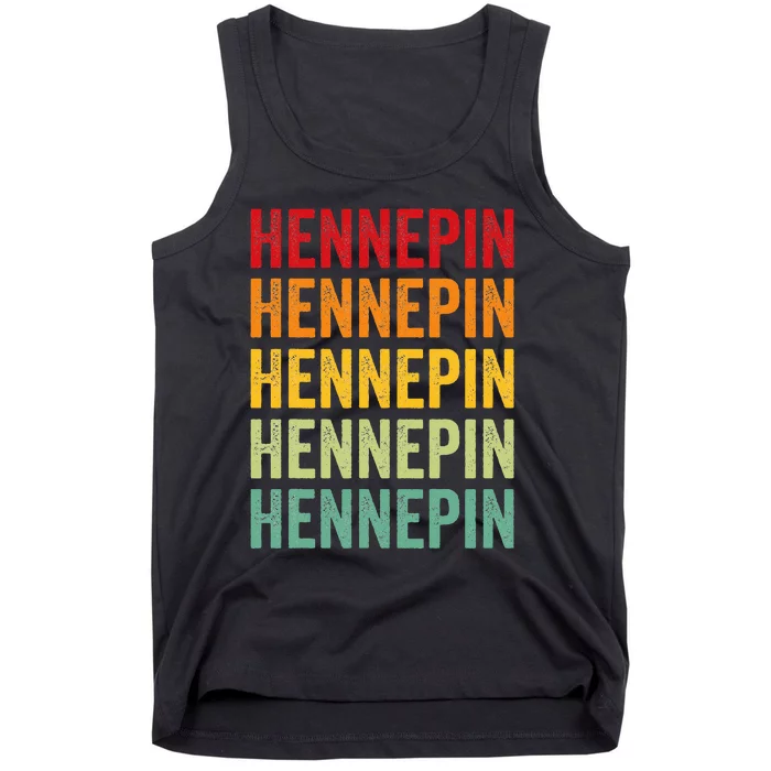 Hennepin County Minnesota Rainbow Text Design Tank Top