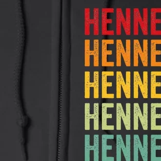 Hennepin County Minnesota Rainbow Text Design Full Zip Hoodie