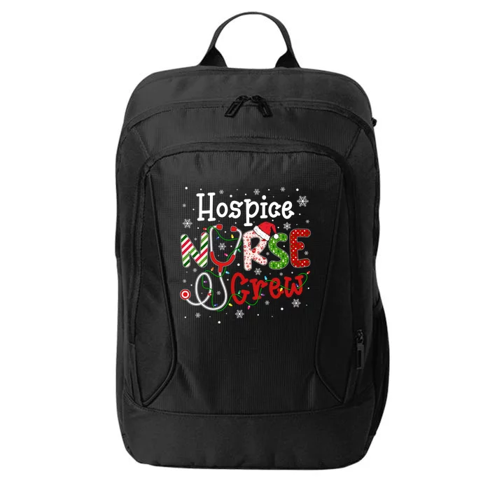 Hospice Christmas Nurse Crew Funny Nursing Christmas Pattern Funny Gift City Backpack