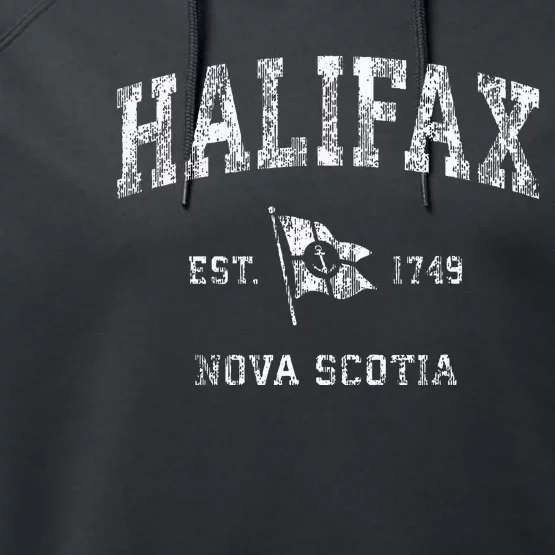 Halifax Canada Nautical Boat Anchor Flag Sports Performance Fleece Hoodie