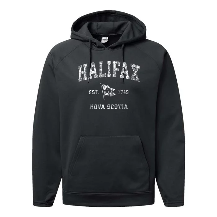 Halifax Canada Nautical Boat Anchor Flag Sports Performance Fleece Hoodie