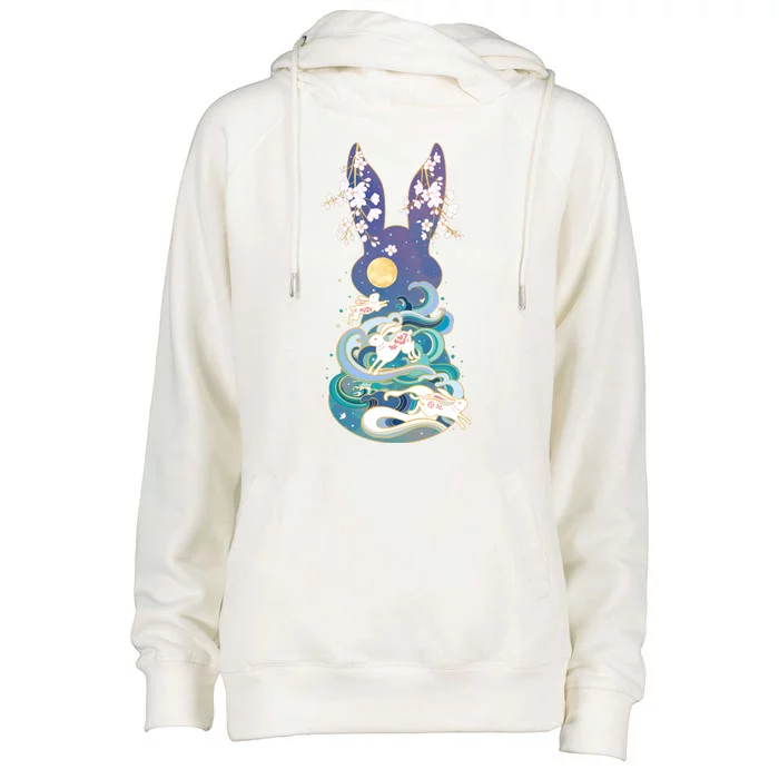 Happy Chinese New Year Year Of The Rabbit Womens Funnel Neck Pullover Hood