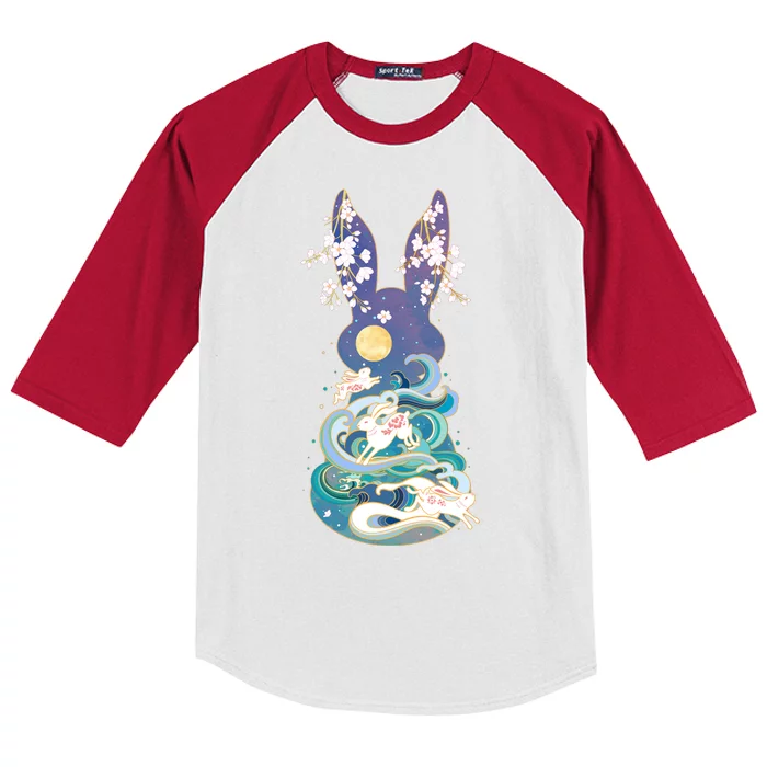 Happy Chinese New Year Year Of The Rabbit Kids Colorblock Raglan Jersey